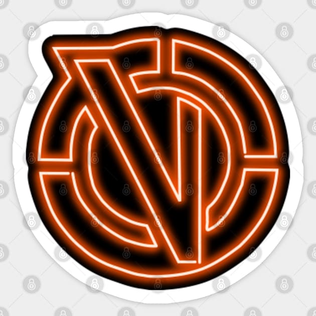 Orange Neon Vindicators Logo Sticker by gkillerb